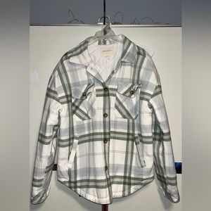 Aeropostale flannel jacket, size M, green and white